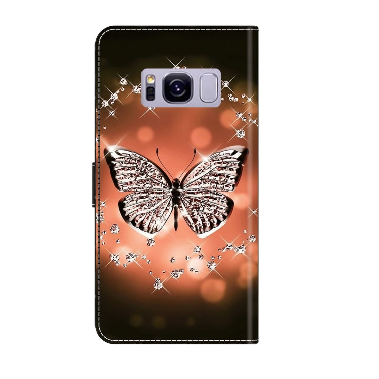 For Samsung Galaxy S8+ Crystal 3D Shockproof Protective Leather Phone Case(Crystal Butterfly) by buy2fix