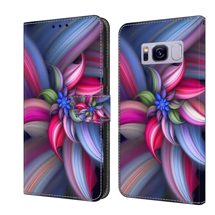 For Samsung Galaxy S8+ Crystal 3D Shockproof Protective Leather Phone Case(Colorful Flower) by buy2fix