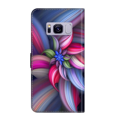 For Samsung Galaxy S8+ Crystal 3D Shockproof Protective Leather Phone Case(Colorful Flower) by buy2fix