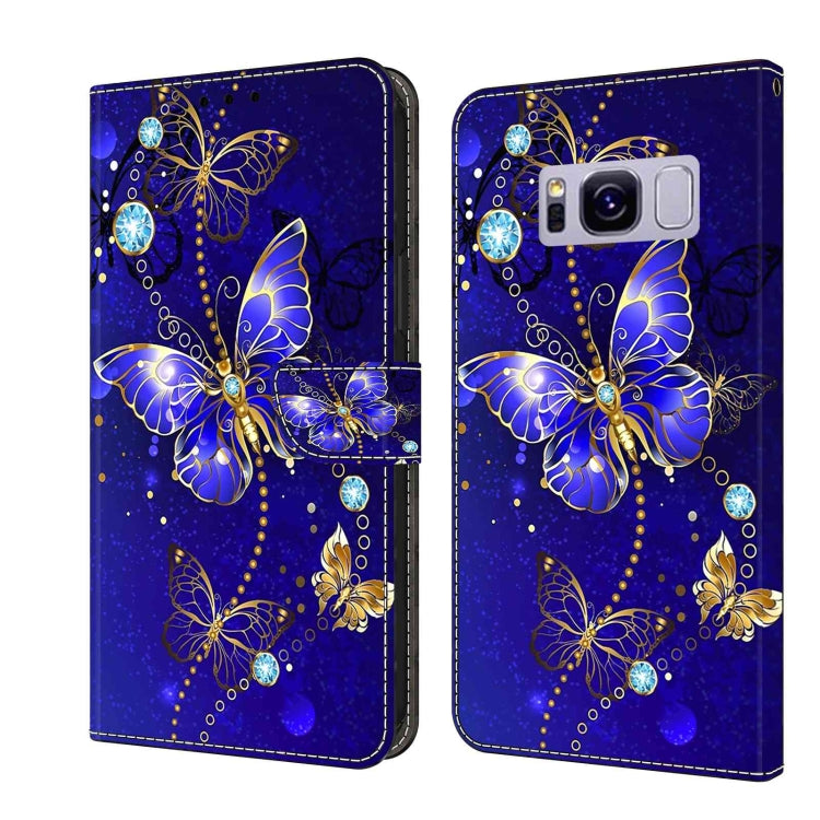 For Samsung Galaxy S8+ Crystal 3D Shockproof Protective Leather Phone Case(Diamond Butterfly) by buy2fix