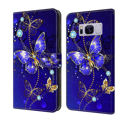 For Samsung Galaxy S8+ Crystal 3D Shockproof Protective Leather Phone Case(Diamond Butterfly) by buy2fix