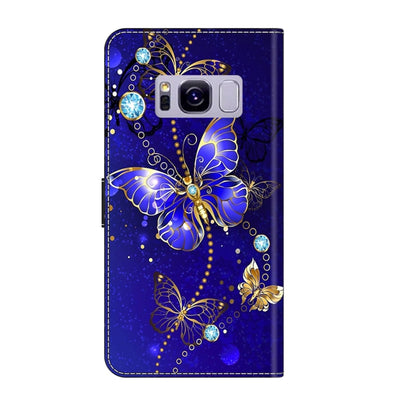 For Samsung Galaxy S8+ Crystal 3D Shockproof Protective Leather Phone Case(Diamond Butterfly) by buy2fix