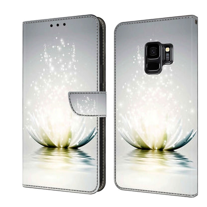 For Samsung Galaxy S9 Crystal 3D Shockproof Protective Leather Phone Case(Light Lotus) by buy2fix