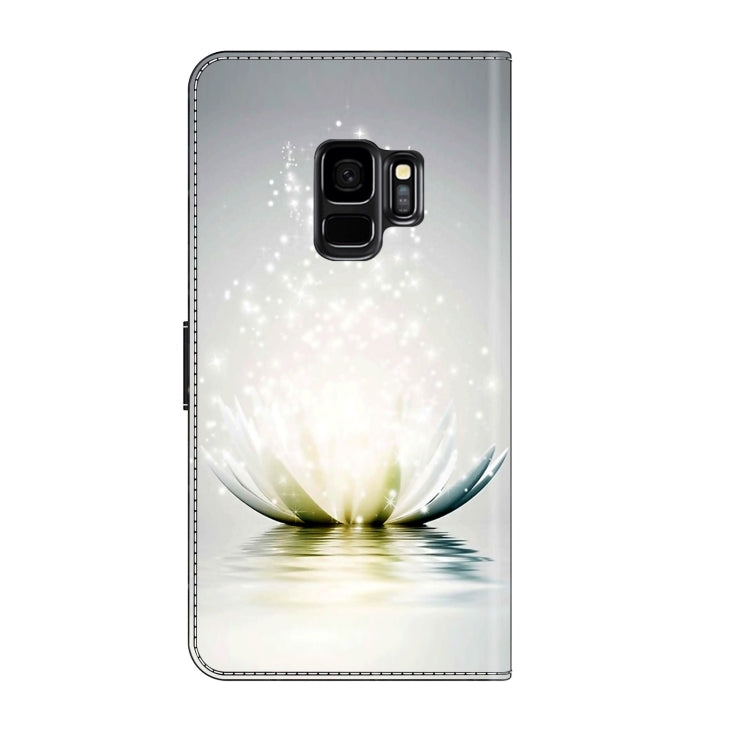 For Samsung Galaxy S9 Crystal 3D Shockproof Protective Leather Phone Case(Light Lotus) by buy2fix