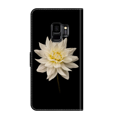 For Samsung Galaxy S9 Crystal 3D Shockproof Protective Leather Phone Case(White Flower) by buy2fix