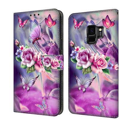 For Samsung Galaxy S9 Crystal 3D Shockproof Protective Leather Phone Case(Butterfly) by buy2fix