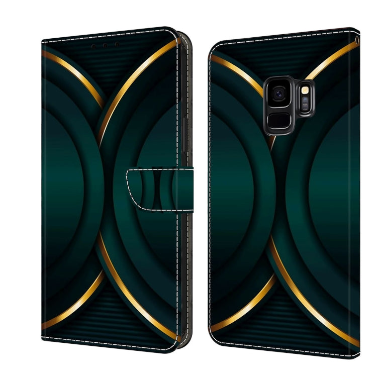 For Samsung Galaxy S9 Crystal 3D Shockproof Protective Leather Phone Case(Gold Outline) by buy2fix