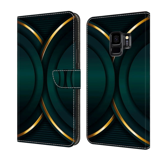 For Samsung Galaxy S9 Crystal 3D Shockproof Protective Leather Phone Case(Gold Outline) by buy2fix