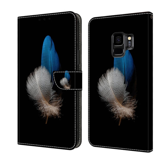For Samsung Galaxy S9 Crystal 3D Shockproof Protective Leather Phone Case(Two Branches)