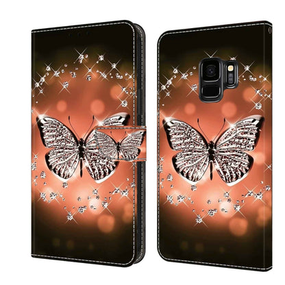For Samsung Galaxy S9 Crystal 3D Shockproof Protective Leather Phone Case(Crystal Butterfly) by buy2fix