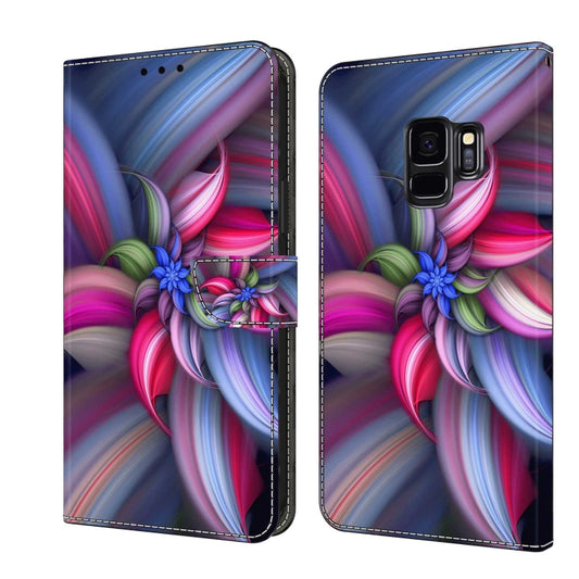 For Samsung Galaxy S9 Crystal 3D Shockproof Protective Leather Phone Case(Colorful Flower) by buy2fix