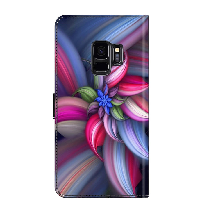 For Samsung Galaxy S9 Crystal 3D Shockproof Protective Leather Phone Case(Colorful Flower) by buy2fix