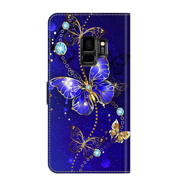 For Samsung Galaxy S9 Crystal 3D Shockproof Protective Leather Phone Case(Diamond Butterfly) by buy2fix