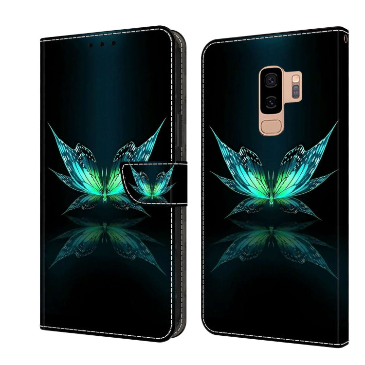 For Samsung Galaxy S9+ Crystal 3D Shockproof Protective Leather Phone Case(Reflection Dutterfly) by buy2fix