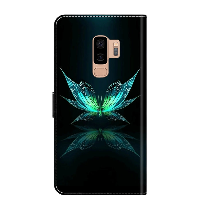 For Samsung Galaxy S9+ Crystal 3D Shockproof Protective Leather Phone Case(Reflection Dutterfly) by buy2fix