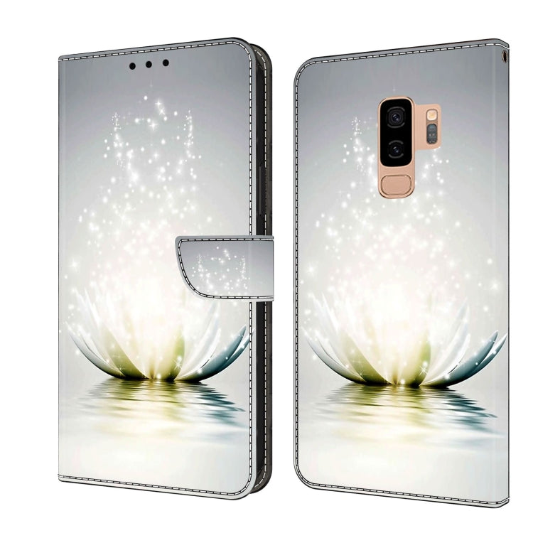 For Samsung Galaxy S9+ Crystal 3D Shockproof Protective Leather Phone Case(Light Lotus) by buy2fix