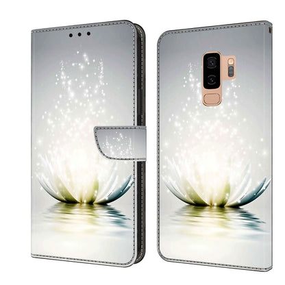 For Samsung Galaxy S9+ Crystal 3D Shockproof Protective Leather Phone Case(Light Lotus) by buy2fix