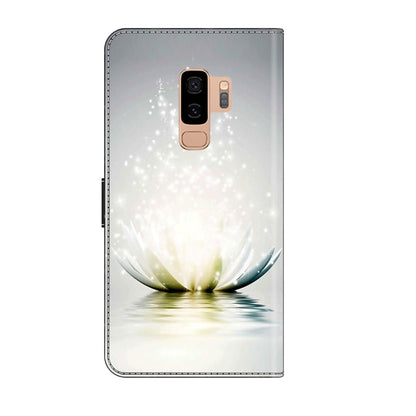 For Samsung Galaxy S9+ Crystal 3D Shockproof Protective Leather Phone Case(Light Lotus) by buy2fix
