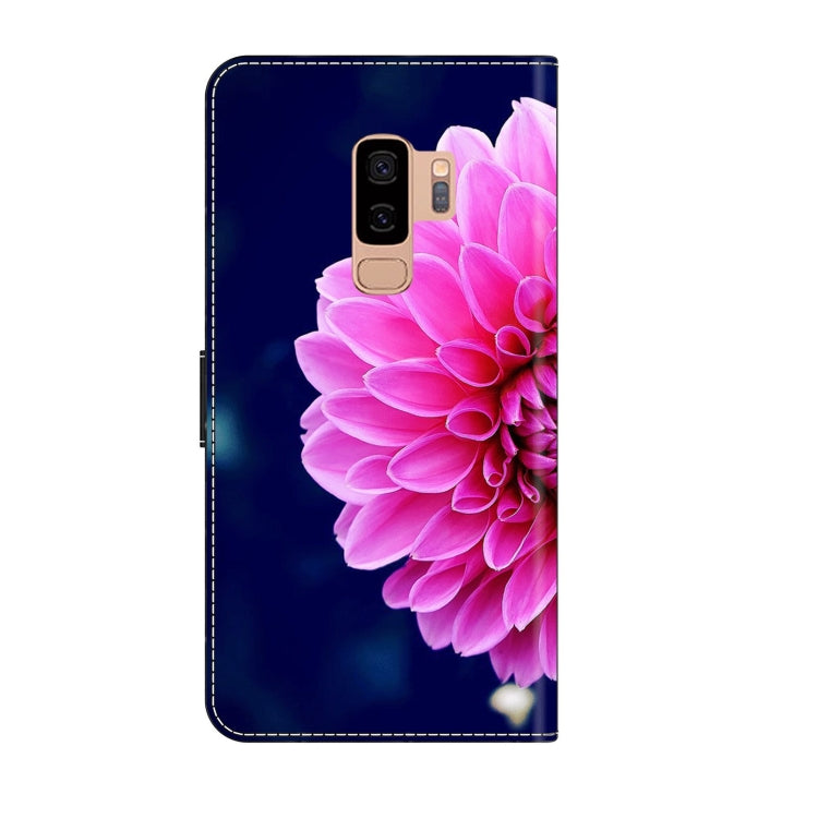 For Samsung Galaxy S9+ Crystal 3D Shockproof Protective Leather Phone Case(Pink Petals) by buy2fix