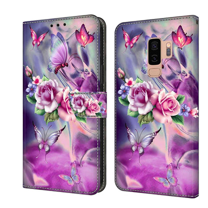 For Samsung Galaxy S9+ Crystal 3D Shockproof Protective Leather Phone Case(Butterfly) by buy2fix