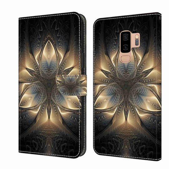 For Samsung Galaxy S9+ Crystal 3D Shockproof Protective Leather Phone Case(Luminous Building)
