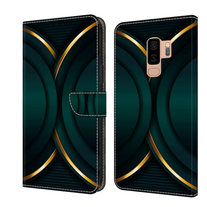 For Samsung Galaxy S9+ Crystal 3D Shockproof Protective Leather Phone Case(Gold Outline) by buy2fix