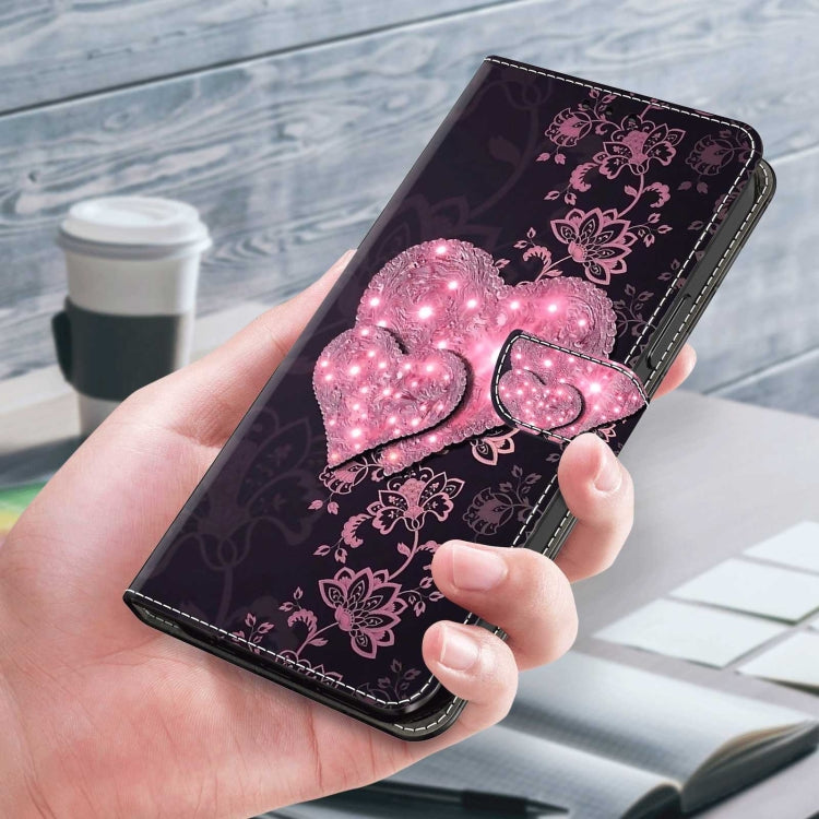 For Samsung Galaxy S9+ Crystal 3D Shockproof Protective Leather Phone Case(Lace Love) by buy2fix