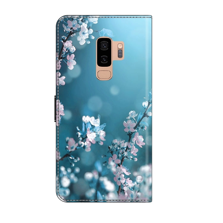 For Samsung Galaxy S9+ Crystal 3D Shockproof Protective Leather Phone Case(Plum Flower) by buy2fix