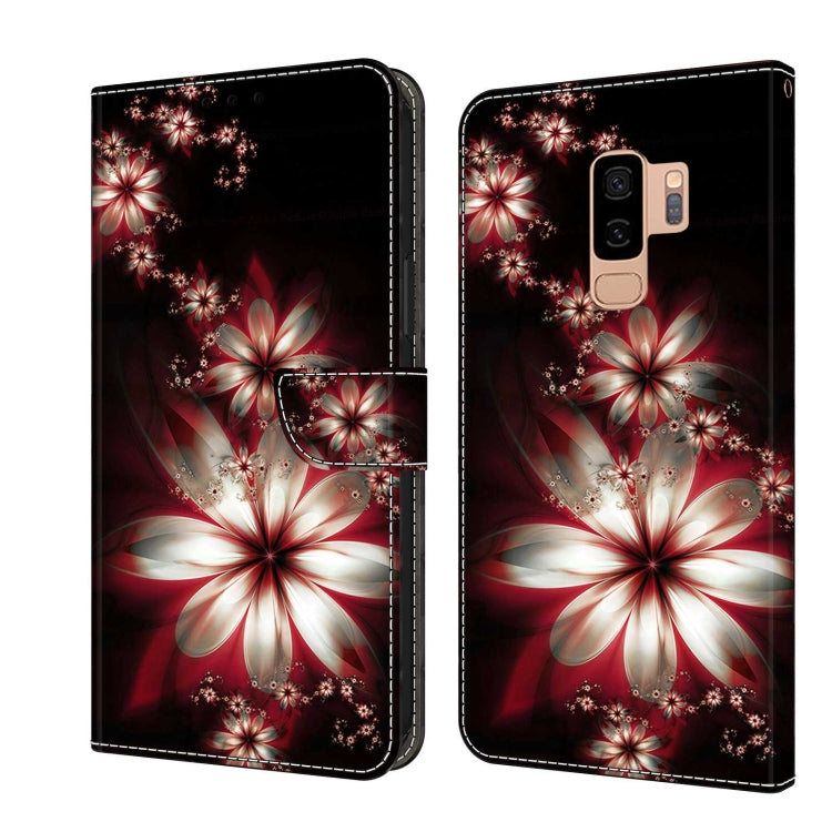 For Samsung Galaxy S9+ Crystal 3D Shockproof Protective Leather Phone Case(Fantastic Flower) by buy2fix