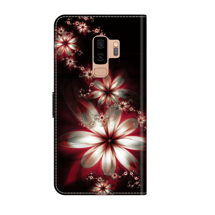 For Samsung Galaxy S9+ Crystal 3D Shockproof Protective Leather Phone Case(Fantastic Flower) by buy2fix