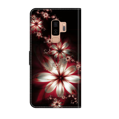 For Samsung Galaxy S9+ Crystal 3D Shockproof Protective Leather Phone Case(Fantastic Flower) by buy2fix