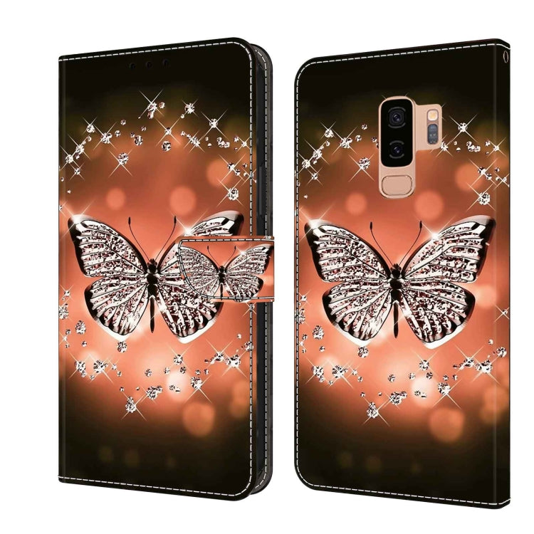 For Samsung Galaxy S9+ Crystal 3D Shockproof Protective Leather Phone Case(Crystal Butterfly) by buy2fix