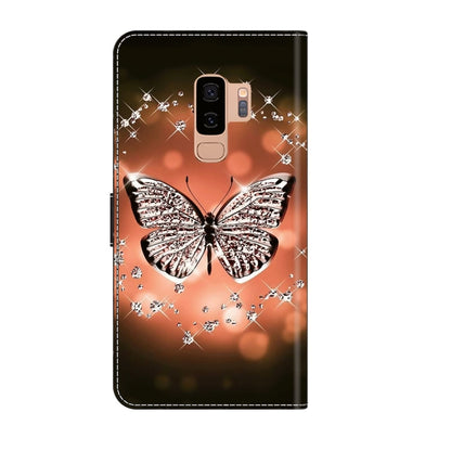 For Samsung Galaxy S9+ Crystal 3D Shockproof Protective Leather Phone Case(Crystal Butterfly) by buy2fix