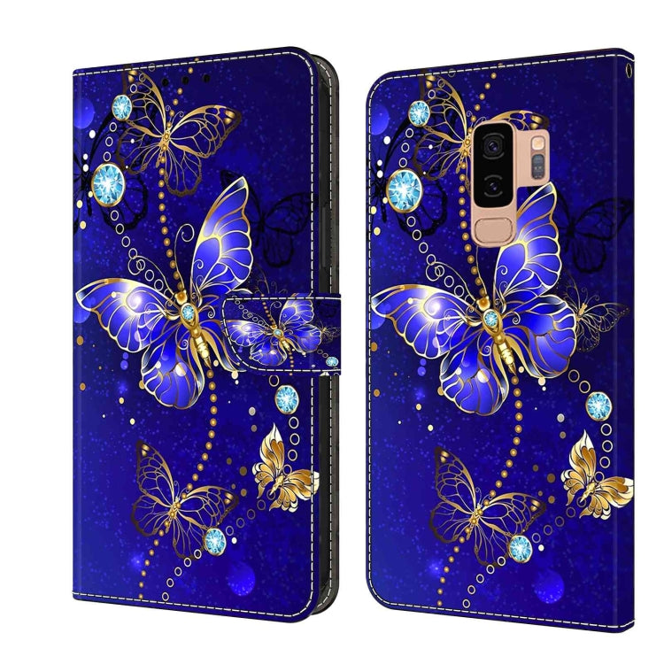 For Samsung Galaxy S9+ Crystal 3D Shockproof Protective Leather Phone Case(Diamond Butterfly) by buy2fix