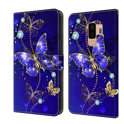 For Samsung Galaxy S9+ Crystal 3D Shockproof Protective Leather Phone Case(Diamond Butterfly) by buy2fix