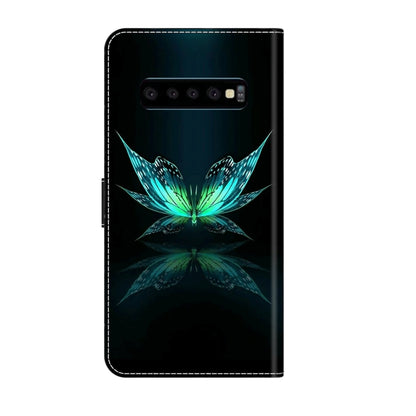 For Samsung Galaxy S10 Crystal 3D Shockproof Protective Leather Phone Case(Reflection Dutterfly) by buy2fix