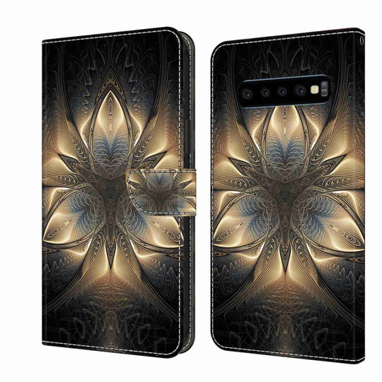 For Samsung Galaxy S10 Crystal 3D Shockproof Protective Leather Phone Case(Luminous Building)