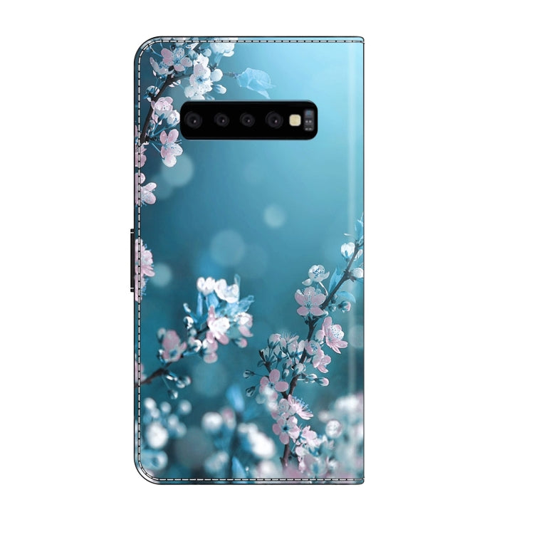 For Samsung Galaxy S10 Crystal 3D Shockproof Protective Leather Phone Case(Plum Flower) by buy2fix