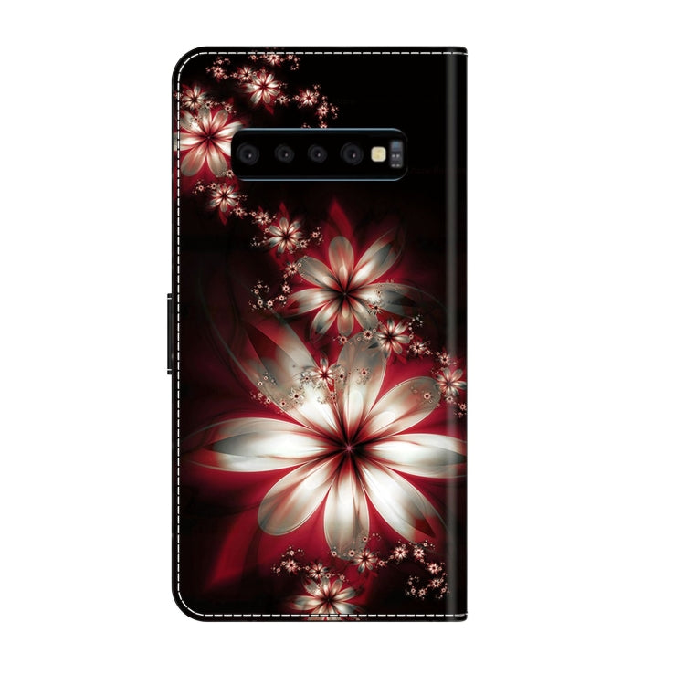 For Samsung Galaxy S10 Crystal 3D Shockproof Protective Leather Phone Case(Fantastic Flower) by buy2fix