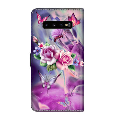 For Samsung Galaxy S10+ Crystal 3D Shockproof Protective Leather Phone Case(Butterfly) by buy2fix