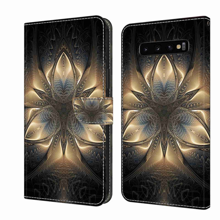 For Samsung Galaxy S10+ Crystal 3D Shockproof Protective Leather Phone Case(Luminous Building) by buy2fix