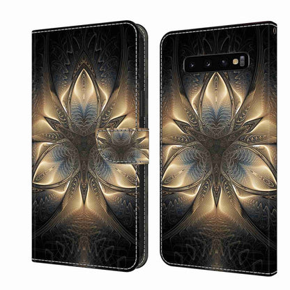For Samsung Galaxy S10+ Crystal 3D Shockproof Protective Leather Phone Case(Luminous Building) by buy2fix