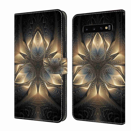 For Samsung Galaxy S10+ Crystal 3D Shockproof Protective Leather Phone Case(Luminous Building)