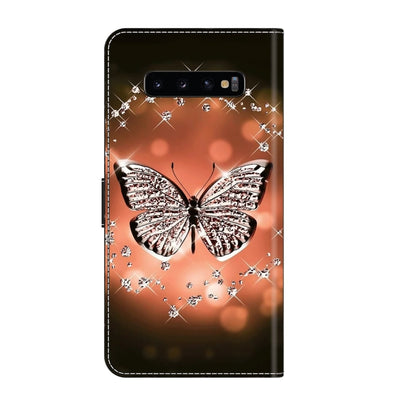 For Samsung Galaxy S10+ Crystal 3D Shockproof Protective Leather Phone Case(Crystal Butterfly) by buy2fix
