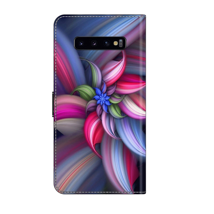 For Samsung Galaxy S10+ Crystal 3D Shockproof Protective Leather Phone Case(Colorful Flower) by buy2fix