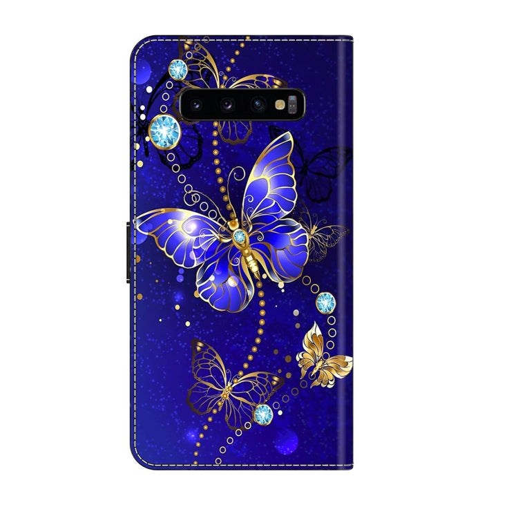 For Samsung Galaxy S10+ Crystal 3D Shockproof Protective Leather Phone Case(Diamond Butterfly) by buy2fix