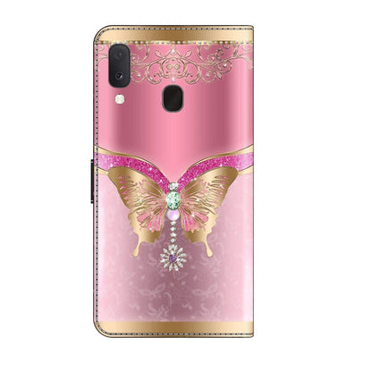 For Samsung Galaxy S10e Crystal 3D Shockproof Protective Leather Phone Case(Pink Bottom Butterfly) by buy2fix