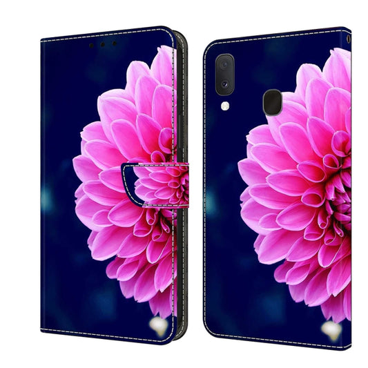 For Samsung Galaxy S10e Crystal 3D Shockproof Protective Leather Phone Case(Pink Petals) by buy2fix