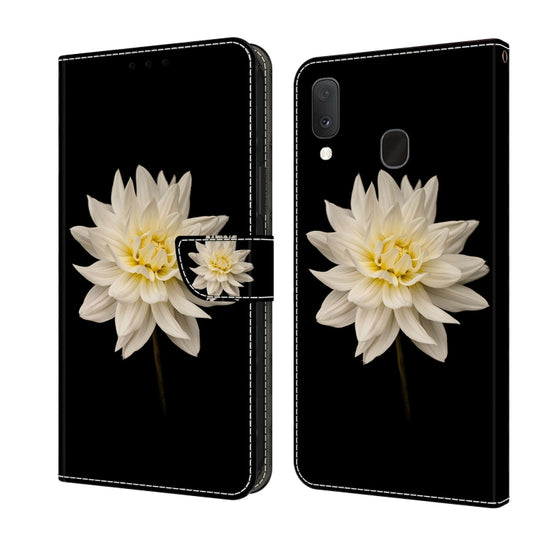 For Samsung Galaxy S10e Crystal 3D Shockproof Protective Leather Phone Case(White Flower) by buy2fix