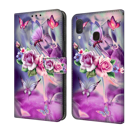 For Samsung Galaxy S10e Crystal 3D Shockproof Protective Leather Phone Case(Butterfly) by buy2fix